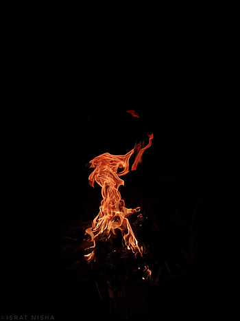 Fire, Night, Dark, Flame, Sparks HD phone wallpaper