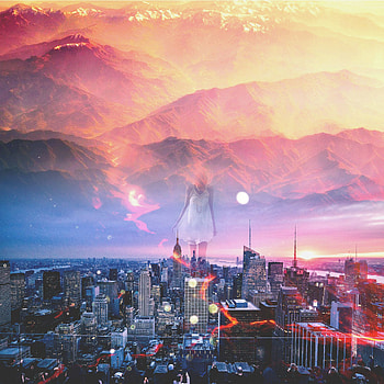 Cities, Mountains, City, Girl, hop, Multi-Exposure, Multiple Exposure HD phone wallpaper