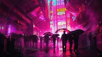 Warm Rain In A Cyberpunk Mood, cyberpunk, rain, scifi, artist, artwork, digital-art, artstation HD wallpaper