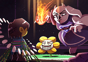 Undertale Legends: Toriel, Flowey & Frisk in Stunning, Toriel (Undertale), Flowey (Undertale), Frisk (Undertale), video game, Undertale HD wallpaper