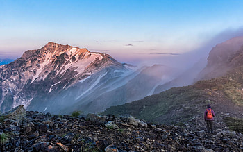 Mount Shirouma in Japan, mist, national park, Japan, mountains HD wallpaper