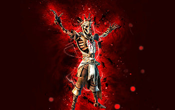 Skeleton King Oro, , red neon lights, Fortnite Battle Royale, Fortnite characters, Skeleton King Oro Skin, Fortnite, Skeleton King Oro Fortnite HD wallpaper