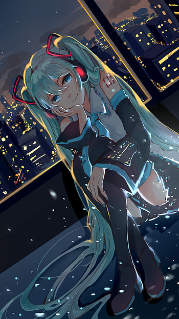 Hatsune Miku, blue eyes, blue hair, twintails, Hatsune Miku, Anime, Vocaloid HD phone wallpaper