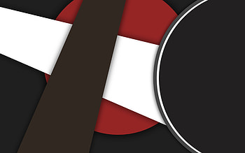white and black, geometric shapes, material design, black backgrounds, red lines, geometric art, creative, background with lines HD wallpaper