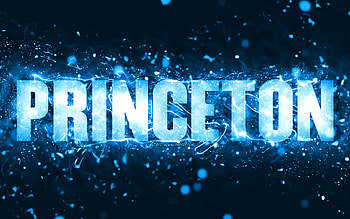 Happy Birtay Princeton, , blue neon lights, Princeton name, creative, Princeton Happy Birtay, Princeton Birtay, popular american male names, with Princeton name, Princeton HD wallpaper
