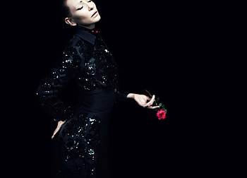 Cate Blanchett, black, girl, AnOther Magazine, actress, woman, rose, fashion, flower, 2013, red, Willy Vanderperre HD wallpaper