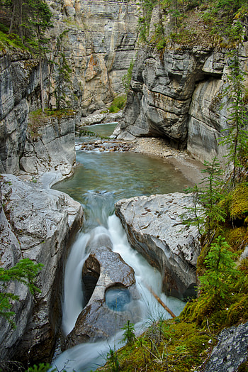 Nature, Grass, Stones, Rocks, Waterfall, Moss HD phone wallpaper