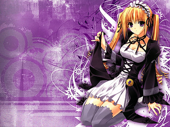 Anime girl, girl, white, black, anime HD wallpaper