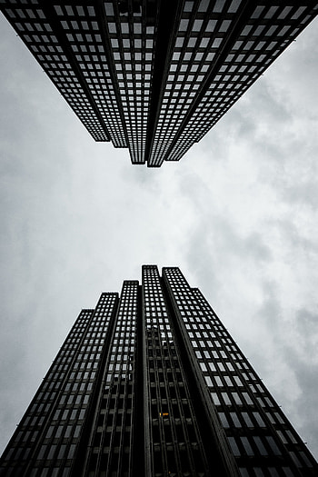 Sky, Architecture, Building, Minimalism, Skyscrapers, Bottom View HD phone wallpaper