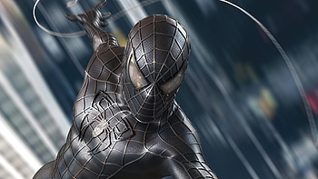 Spider-Man, Black symbiote suit, , Powerful superhero HD wallpaper