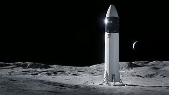 SpaceX Starship HLS on Lunar Surface - Space, vehicle, space, SpaceX, NASA HD wallpaper