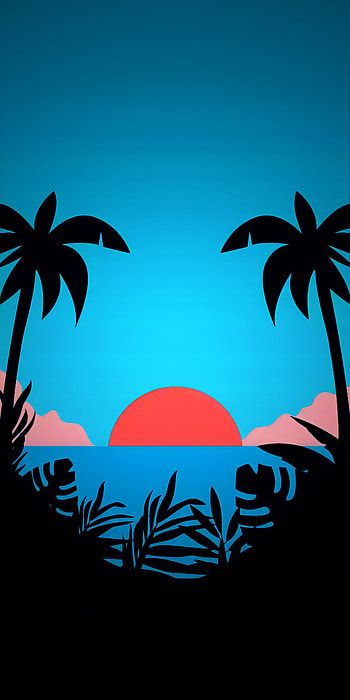 Blue sun set, sky, sun_set, beach HD phone wallpaper
