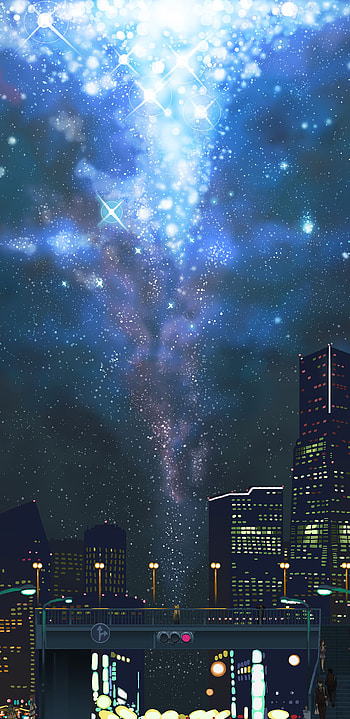 In the city, city, sky, Anime, Vocaloid, Sky Anime, anime city HD phone wallpaper