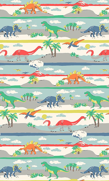 Triceratops, Dino stripe pattern, Colorful characters, Kids wall art HD phone wallpaper