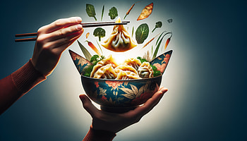 Succulent Potstickers, potsticker, dumpling, chopsticks, bowl, food HD wallpaper