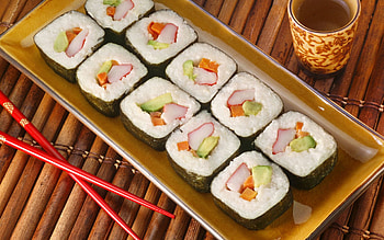 Food, Iris, Fish, Serving, Rolls, Japanese Cuisine, Japanese Kitchen HD wallpaper