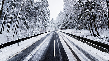Winter Road Trees Nature , winter, road, trees, nature HD wallpaper