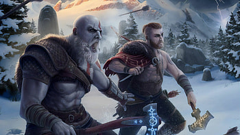 Kratos and Atreus, God of War: Ragnarok HD wallpaper