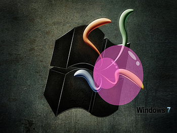 Black Windows 7 Double Bubble gums, double, gum, black, windows, microsoft, windows7, windows 7, bubble, bubblegum, 7, bubble gum HD wallpaper