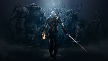 geralt opposition monster the witcher 3: wild hunt HD wallpaper