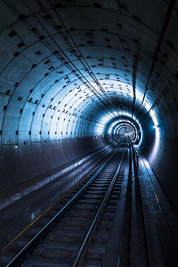 Miscellanea, Miscellaneous, Backlight, Illumination, Tunnel, Underground, Rails, Metro, Subway HD phone wallpaper
