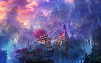 Ancient East Temple, temple, artist, artwork, digital-art, artstation HD wallpaper