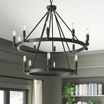 Camilla candle style chandelier, Wagon wheel design, Rustic charm, Eye-catching fixture HD phone wallpaper