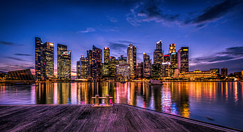 Building, , Singapore, City, Light, Night, Reflection, Skyscraper, Cities HD wallpaper
