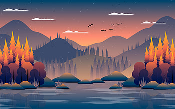 Mountains Birds Tree Minimal , mountains, birds, artist, artwork, digital-art HD wallpaper