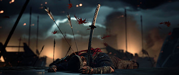 A Samurai to the ground, Japan, war, samurai, Ghost of Tsushima, Jin Sakai HD wallpaper