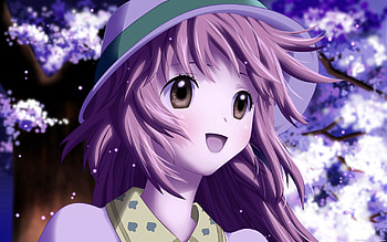Anime, Girl, Spring, Hat, Joy HD wallpaper