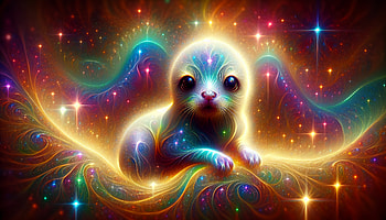 Colorful Cosmic Baby Seal -, baby animal, puppy, cosmic, colorful, fantasy HD wallpaper