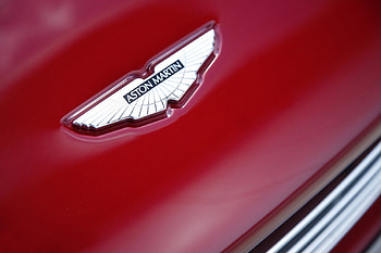Aston Martin badge, fast car, aston martin, speed, sports car HD wallpaper