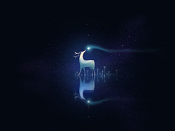 Art, Reflection, Starry Sky, Deer, Star HD wallpaper