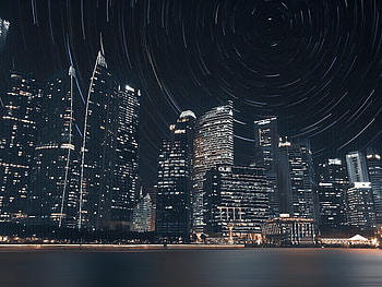 Singapore, city, night, buildings HD wallpaper