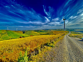 keep calm, sky, nature, peace, windmill, vibes HD wallpaper