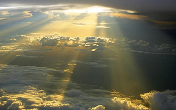 Sun among the clouds, sky, nature HD wallpaper