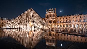 Louvre, Travels, Architectural stealth, Modern design HD wallpaper