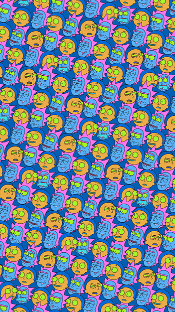 Rick and Morty Tiling Faces, TV Show, Rick and Morty HD phone wallpaper