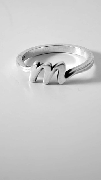 M Letter, Silver Ring, silver, ring HD phone wallpaper