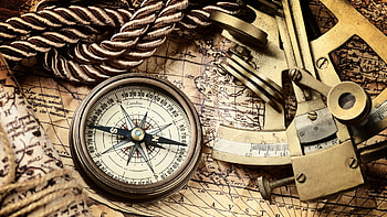 Vintage Captain, captain, rope, compass, shipping, vintage, map HD wallpaper