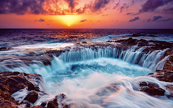 AMAZING, ROCKS, SUNSET, WATER HD wallpaper