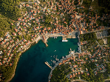 Cities, City, View From Above, Coast, Roof, Port, Roofs HD wallpaper