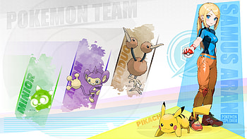 Samus Aran Pokemon Trainer, Samus Aran, Metroid, Pikachu, Pokemon, Anime HD wallpaper