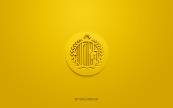 Abahani Limited Dhaka, creative 3D logo, yellow background, Bangladesh Premier League, 3d emblem, Bangladeshi football club, Bangladesh, 3d art, football, Abahani Limited Dhaka 3d logo HD wallpaper