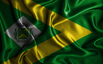 Santa Barbara dOeste flag, , silk wavy flags, brazilian cities, Day of Santa Barbara dOeste, Flag of Santa Barbara dOeste, fabric flags, 3D art, Santa Barbara dOeste, cities of Brazil, Santa Barbara dOeste 3D flag HD wallpaper