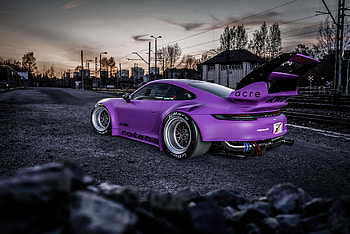 Purple Porsche 992 , porsche-992, porsche, cars, behance, purple HD wallpaper