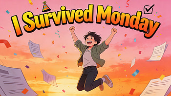 I Survived Monday — : Jump for Joy, Celebration, Confetti HD wallpaper