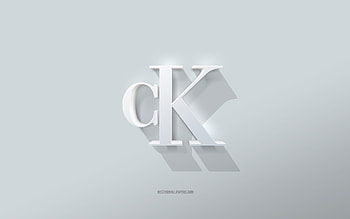 Calvin Klein logo, white background, Calvin Klein 3d logo, 3d art, Calvin Klein, 3d Calvin Klein emblem HD wallpaper
