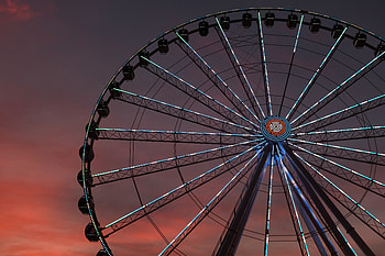 Miscellanea, Miscellaneous, Illumination, Backlight, Ferris Wheel, Attraction, Wheel Review HD wallpaper